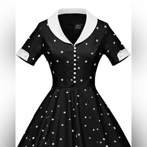 GownTown Womens 1950s Cape Collar Vintage Swing Stretchy Dresses